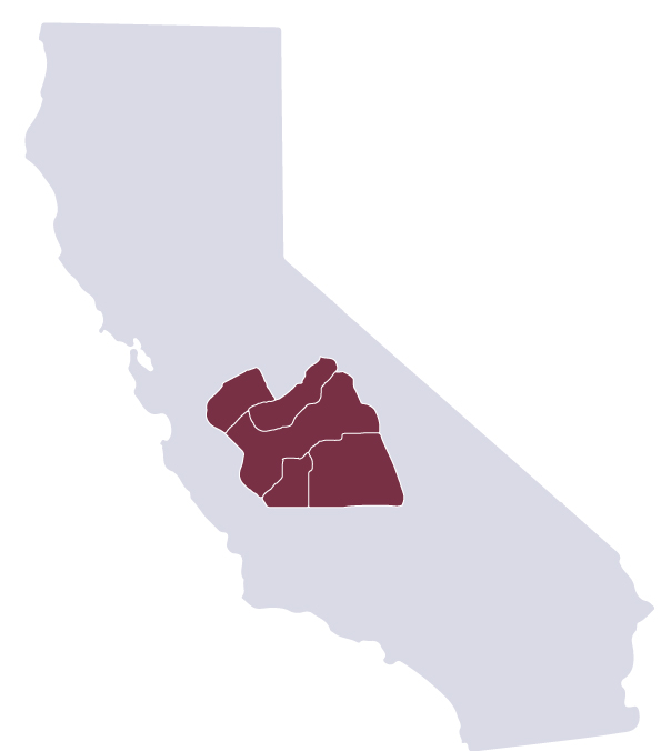 Five county area map