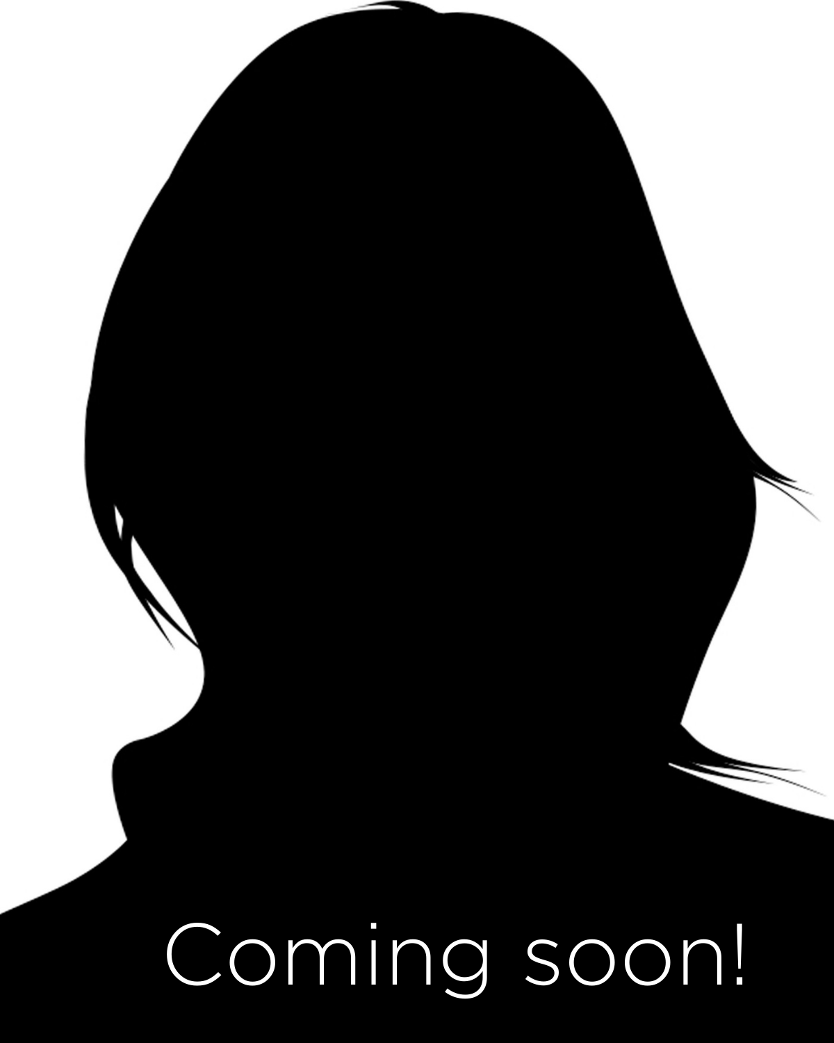 female silhouette with "Coming soon!" in white letters